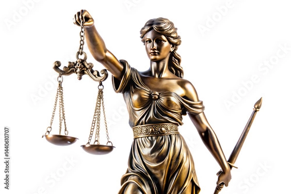 Obraz  justice statue isolated on white background PNG