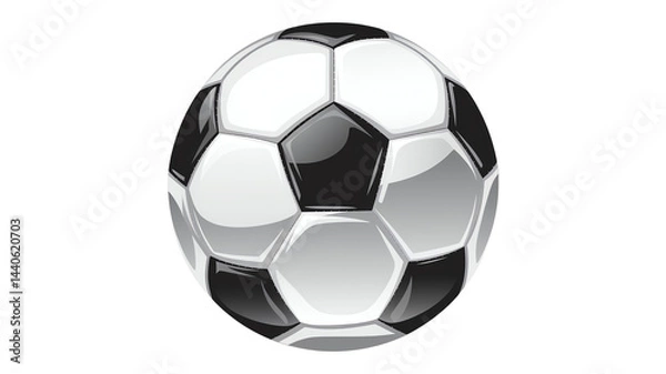 Fototapeta A highly detailed and stylish vector icon of a traditional soccer ball, black and white panels, clean design