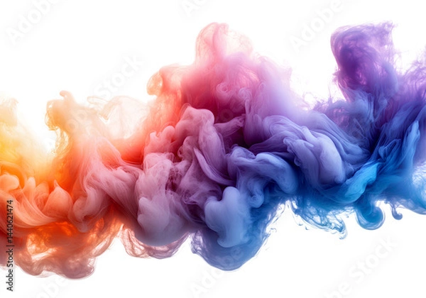 Fototapeta  Colorful smoke cloud, colorful ink in water isolated on a transparent background