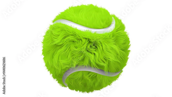 Fototapeta A highly detailed and stylish vector icon of a professional tennis ball, bright neon green, fluffy texture