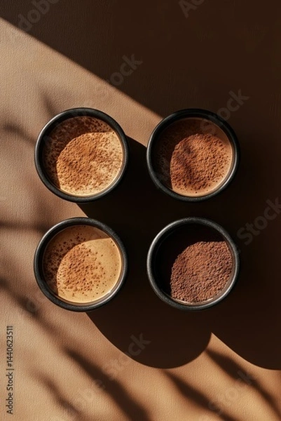 Fototapeta Chocolate mocha mousse dessert in brown tones, elegant and rich in flavor, minimalistic and stylish food photography.