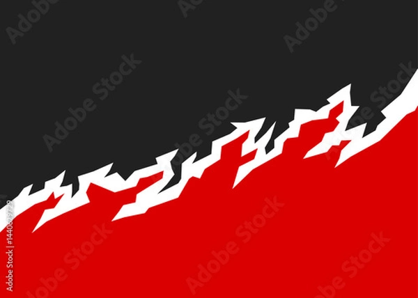 Fototapeta Two side background separated with jagged line pattern