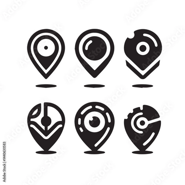 Obraz location pin icon silhouette vector