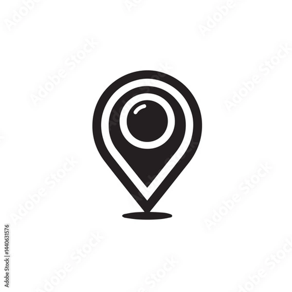 Obraz location pin icon silhouette vector