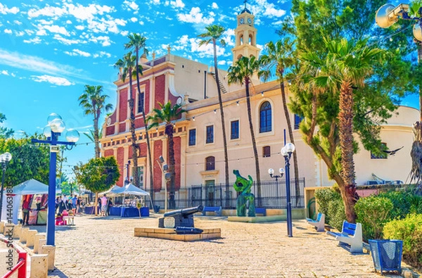 Fototapeta St Peter Church in Kedumim Square, Jaffa, Tel Aviv, Israel