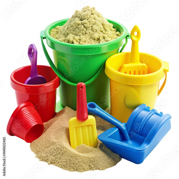 Fototapeta bucket and spade on beach