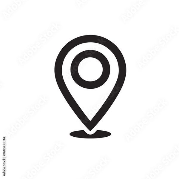 Obraz location pin icon silhouette vector