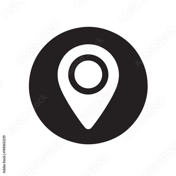 Obraz location pin icon silhouette vector