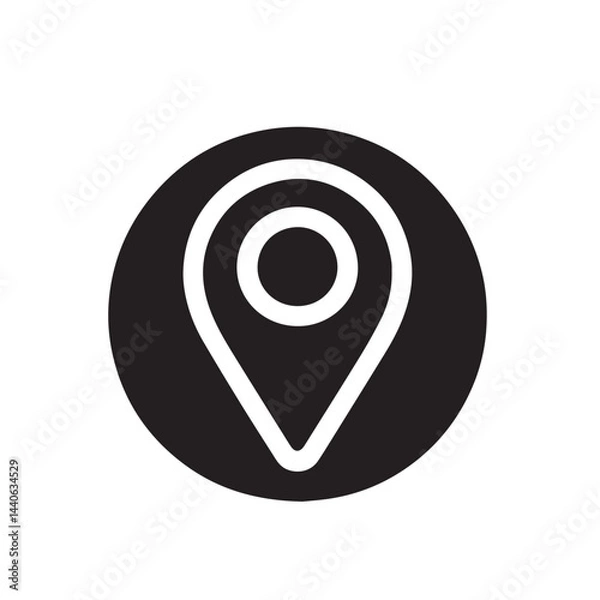 Obraz location pin icon silhouette vector
