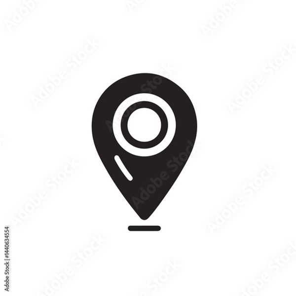 Obraz location pin icon silhouette vector