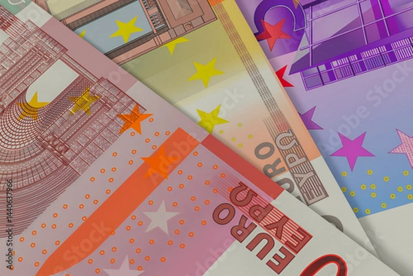 Obraz Banknotes of the single European currency EURO. Currency market. Financial concept