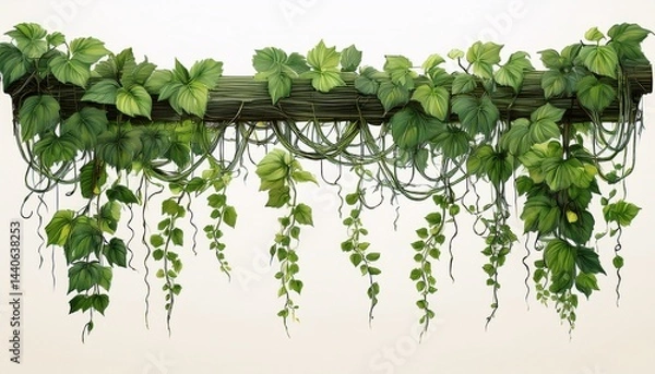 Obraz vines hanging down from the ceiling isolated on a white background