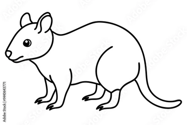 Fototapeta Quokka Sketch Vector