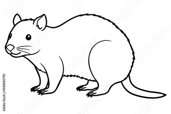 Fototapeta Quokka Sketch Vector