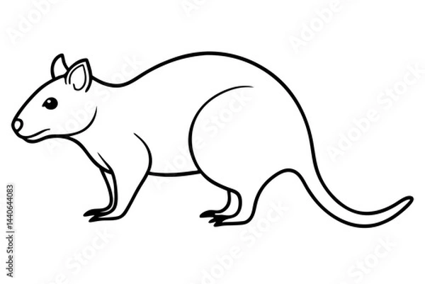 Fototapeta Quokka Sketch Vector