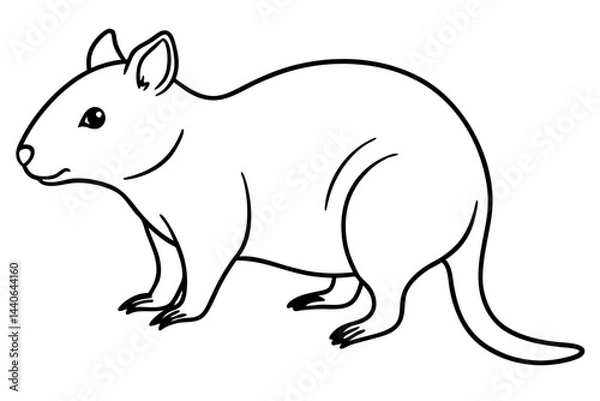 Fototapeta Quokka Sketch Vector