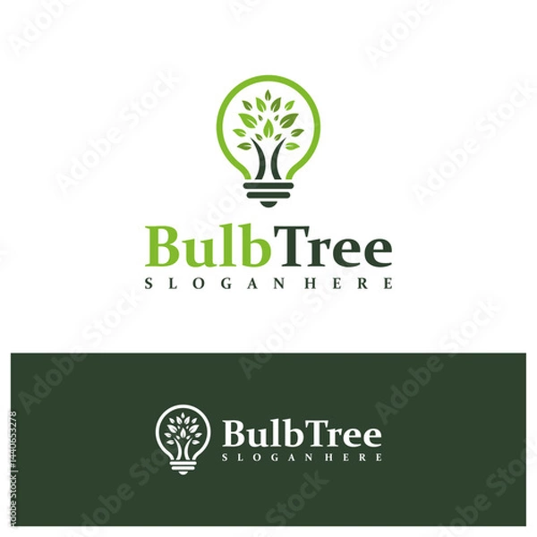 Obraz Bulb Tree logo design concept vector. Tree Bulb Logo Design Template. Creative Symbol. Icon