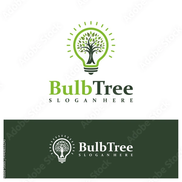 Obraz Bulb Tree logo design concept vector. Tree Bulb Logo Design Template. Creative Symbol. Icon