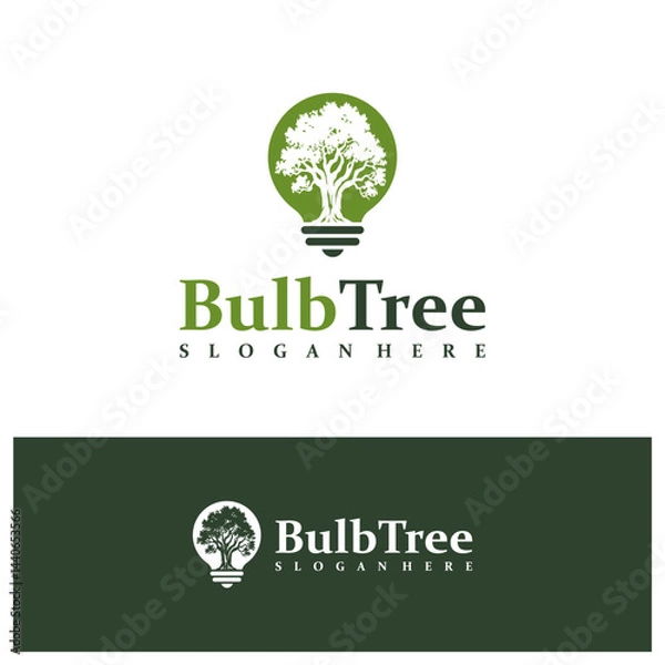 Fototapeta Bulb Tree logo design concept vector. Tree Bulb Logo Design Template. Creative Symbol. Icon