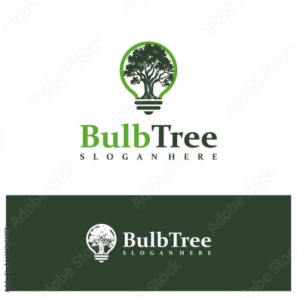 Obraz Bulb Tree logo design concept vector. Tree Bulb Logo Design Template. Creative Symbol. Icon