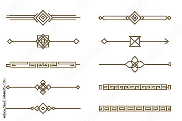 Fototapeta Elegant decorative line designs perfect for enhancing graphic projects and invitations