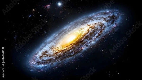 Fototapeta Vibrant Spiral Galaxy Illuminating the Cosmic Expanse with Swirling Stars and Nebulae