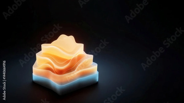 Fototapeta Futuristic layered design with glowing edges, showcasing blend of soft colors and smooth curves, creating modern aesthetic