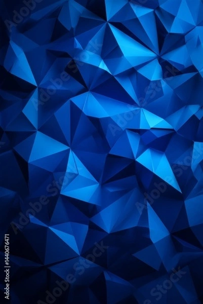 Fototapeta Exploration of a blue polygonal texture featuring low poly geometric shapes in a visually striking design