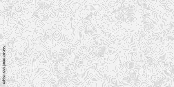 Fototapeta topographic white and grey light wave line topo map contour modern design white background. Wavy topography geography design map, texture, line, adventure, mountain,  vector illustration.