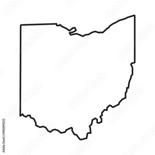 Fototapeta Ohio State Outline Map Vector Illustration