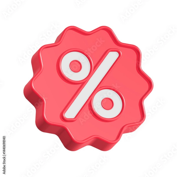 Obraz Percent badge 3d button promotion