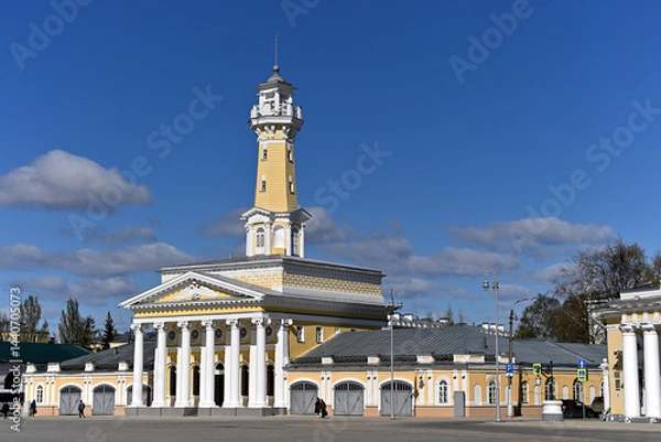 Fototapeta View of the fire tower in the center of Kostroma