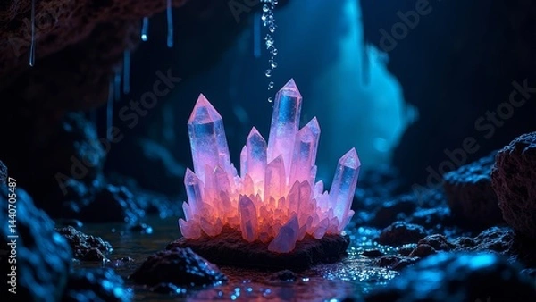 Fototapeta Mysterious style cave crystal image