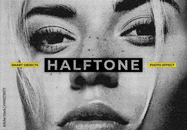 Obraz Halftone Image Effect Mockup