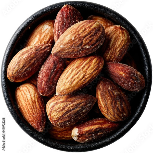 Obraz Bowl of Raw Almonds With Organic Texture in a Clear Background