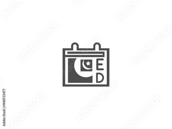 Obraz Simple, grayscale vector graphic of a stylized banner or icon.