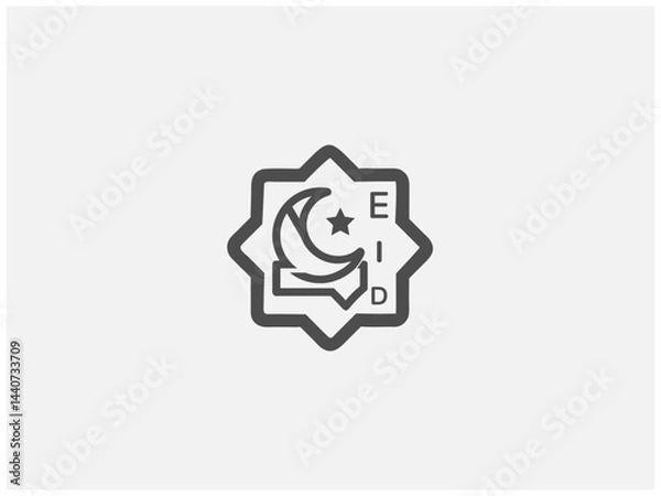 Obraz Simple, grayscale vector graphic of a stylized banner or icon.