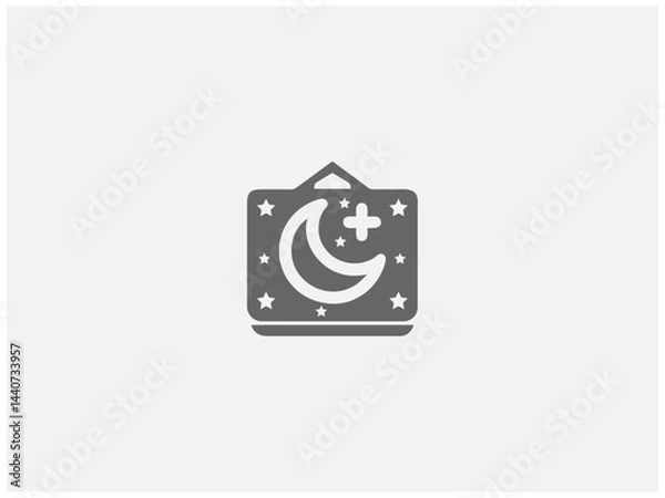 Obraz Simple, grayscale vector graphic of a stylized banner or icon.