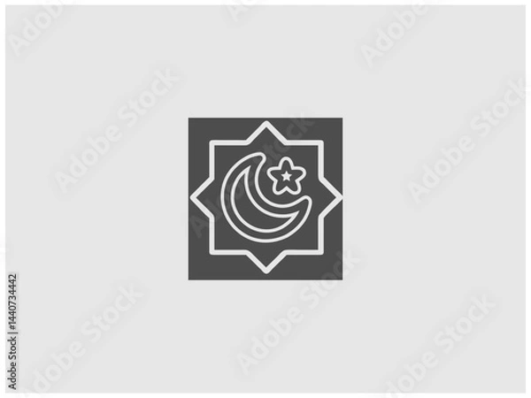 Obraz Simple, grayscale vector graphic of a stylized banner or icon.