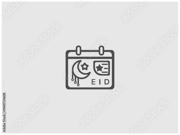 Obraz Simple, grayscale vector graphic of a stylized banner or icon.