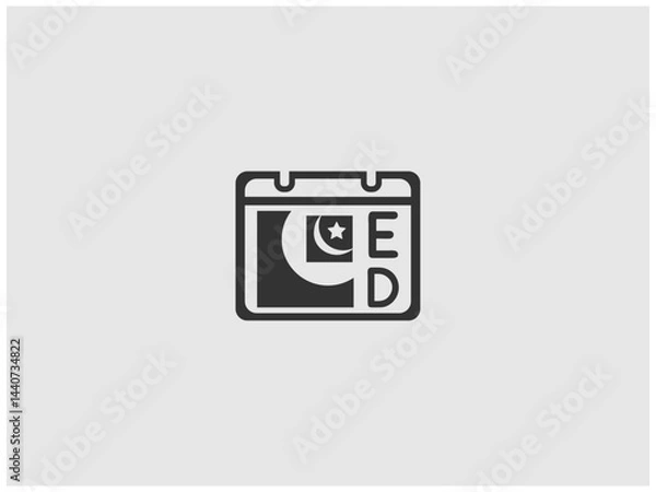 Obraz Simple, grayscale vector graphic of a stylized banner or icon.