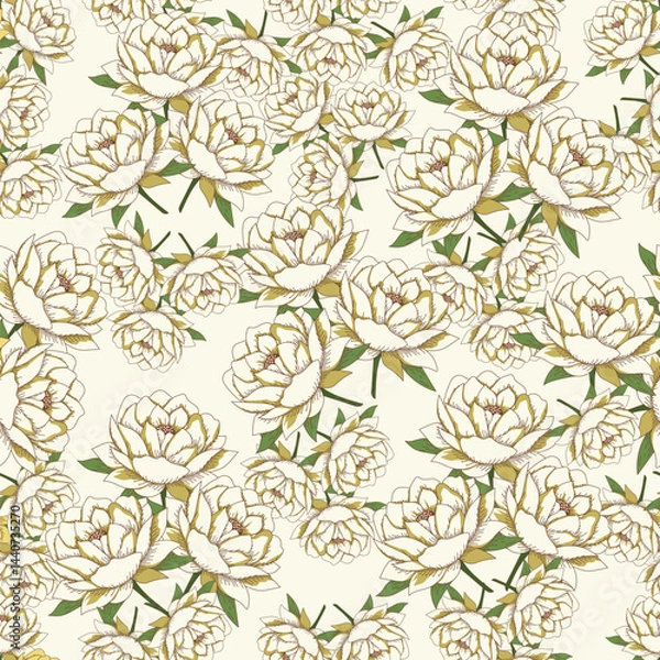 Fototapeta Amazing seamless floral pattern with bright colorful small flowers