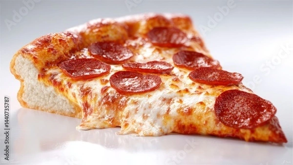 Fototapeta Flat Lay of Pepperoni Pizza Portion