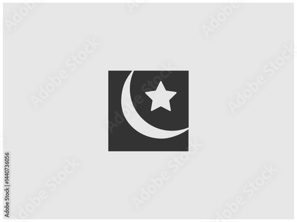 Obraz Simple, grayscale vector graphic of a stylized banner or icon.