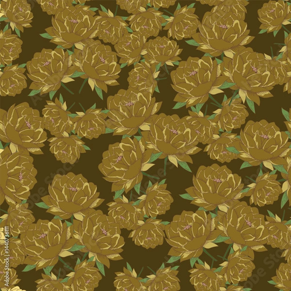 Fototapeta Amazing seamless floral pattern with bright colorful small flowers