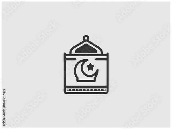 Obraz Simple, grayscale vector graphic of a stylized banner or icon.