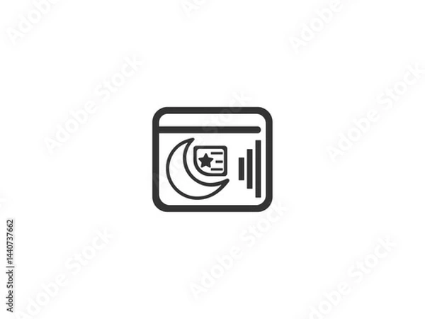 Obraz Simple, grayscale vector graphic of a stylized banner or icon.