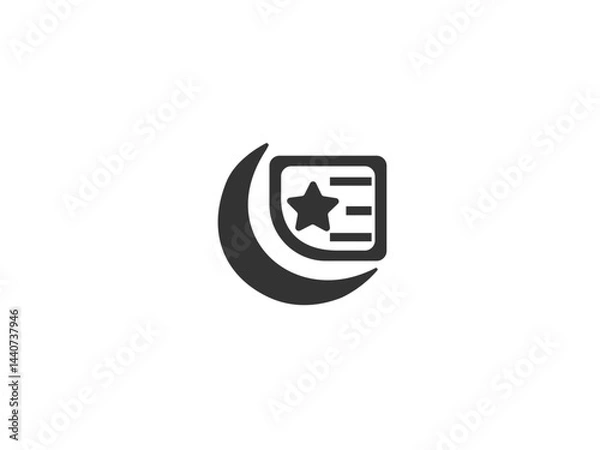 Obraz Simple, grayscale vector graphic of a stylized banner or icon.