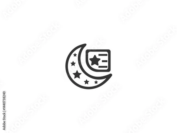 Obraz Simple, grayscale vector graphic of a stylized banner or icon.
