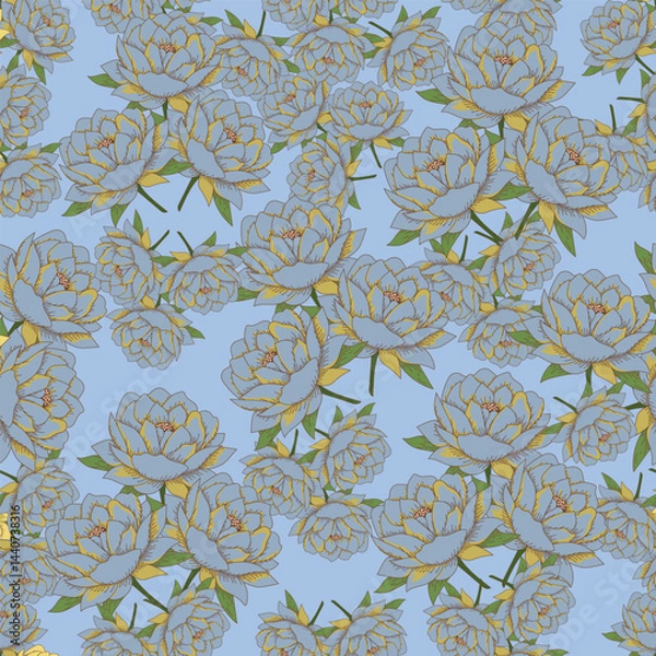 Fototapeta Amazing seamless floral pattern with bright colorful small flowers